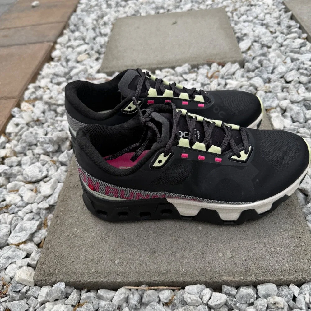 On Cloudmonster Hyper Black Mint  Women's Size 8 Sneakers Running Max Cushion - Picture 11 of 11